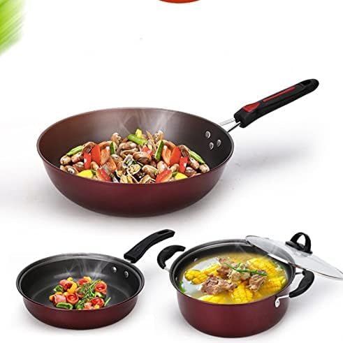 Non Stick Aluminum Cookware Set with Glass Lid (Set of 3) - Image 2