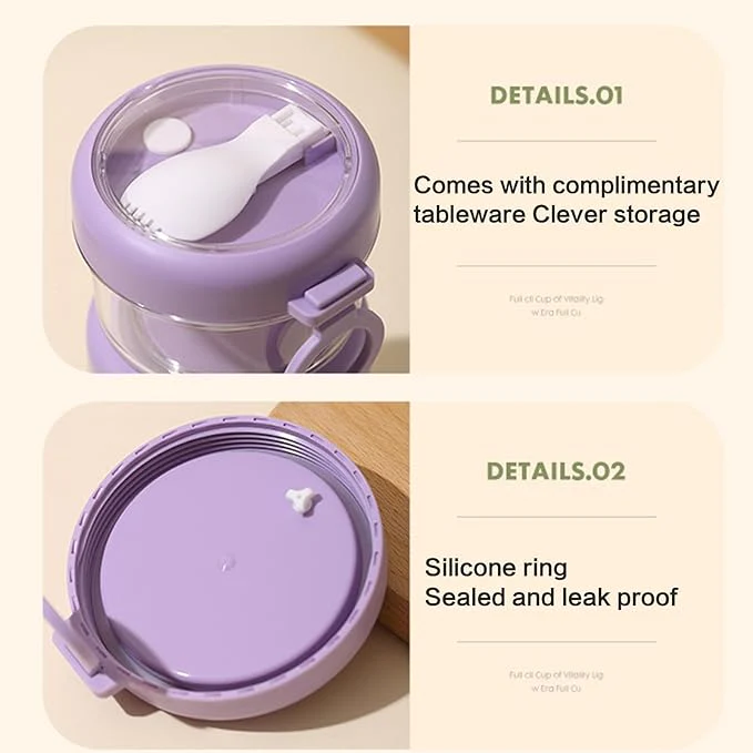On-the-Go Salad and Yogurt Cup with Leak-Proof Lid & Spoon - Image 6