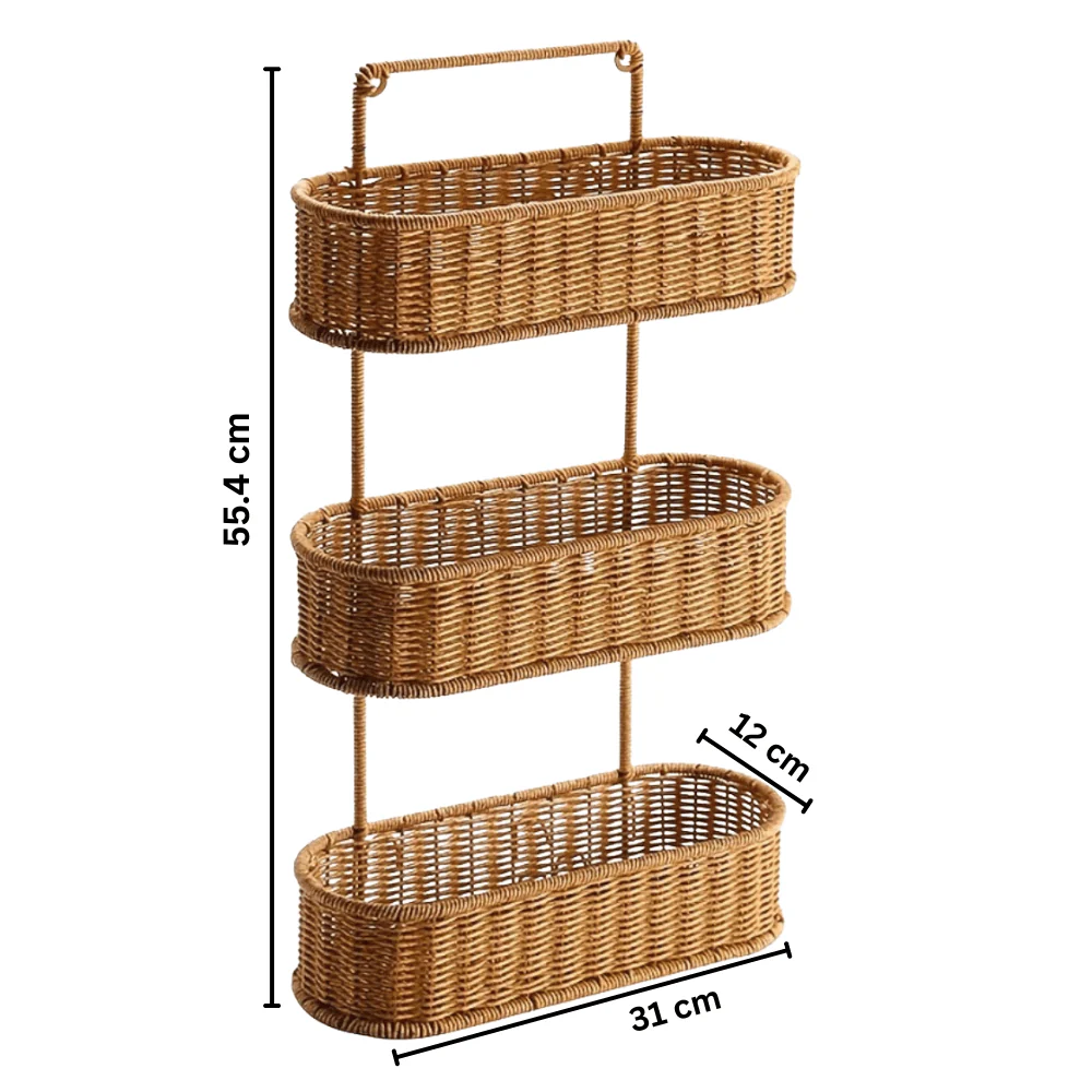 Decorative Oval Rattan Style Storage Basket - Image 7