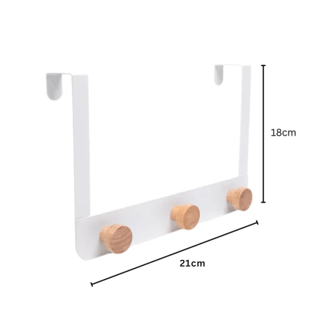 Over-the-Door Metal Hanger Rack with Bamboo Hooks - Image 8