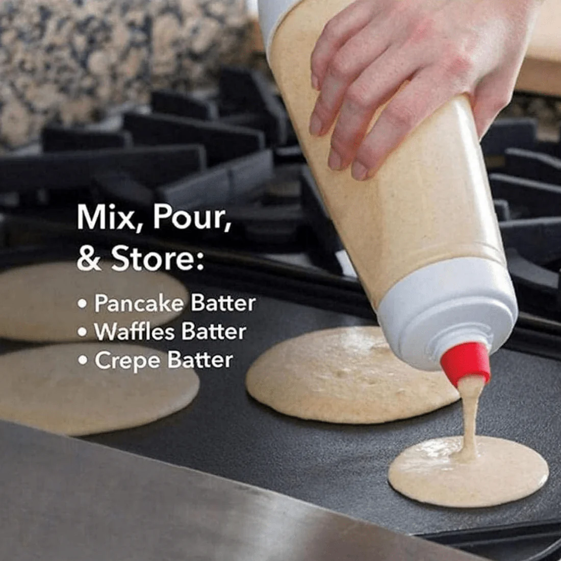 Pancake Batter Mixer and Dispenser Bottle(1000ml) - Image 2