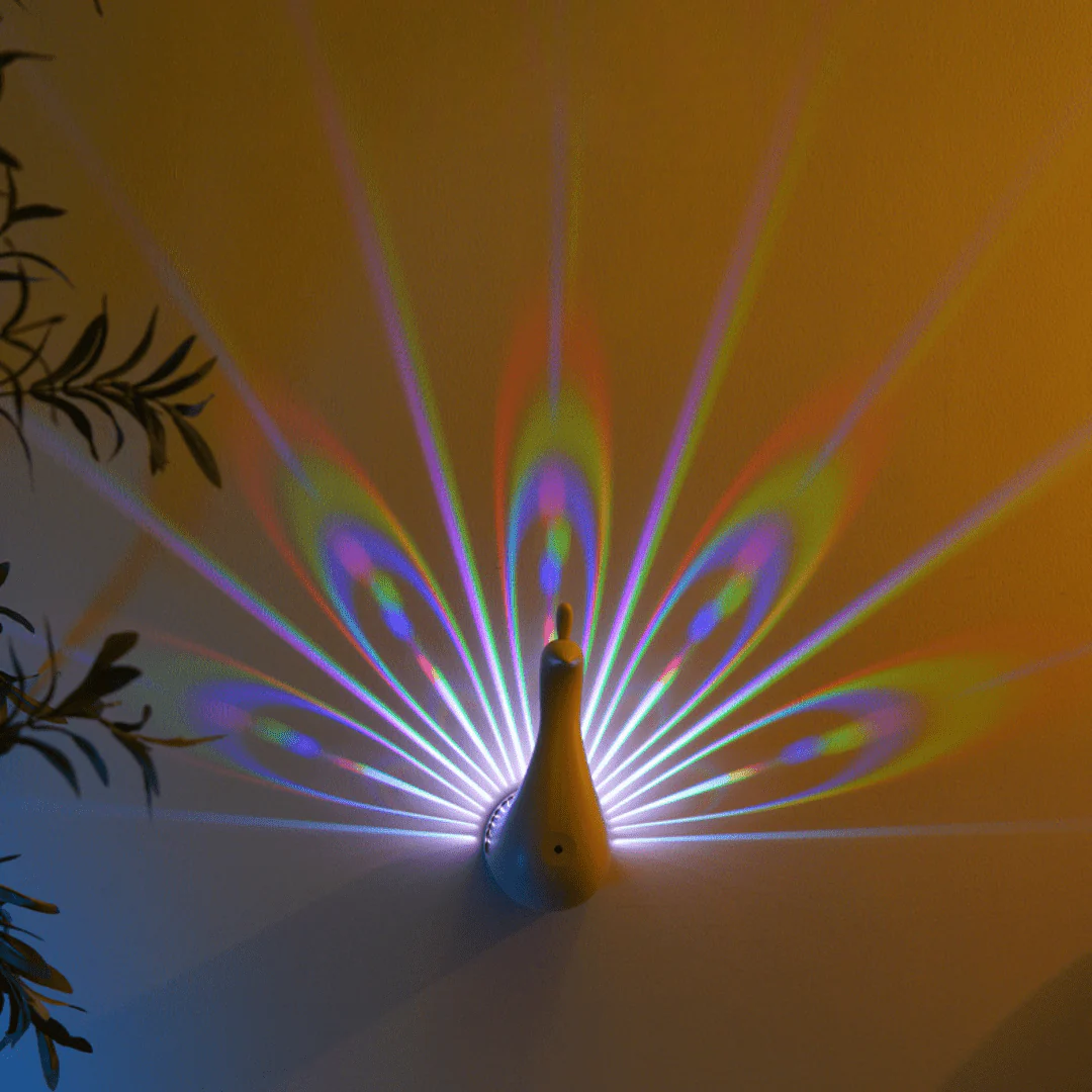 Peacock Beam Artistic Rechargeable Night Glow Lamp(1200mAh) - Image 3