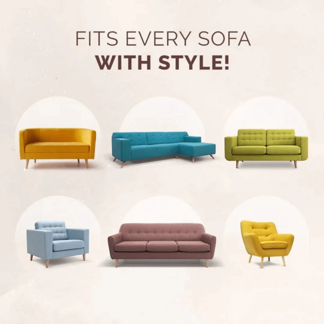 Elegance Chenille Grey Sofa Cover : [EM-SC-41] - Image 6