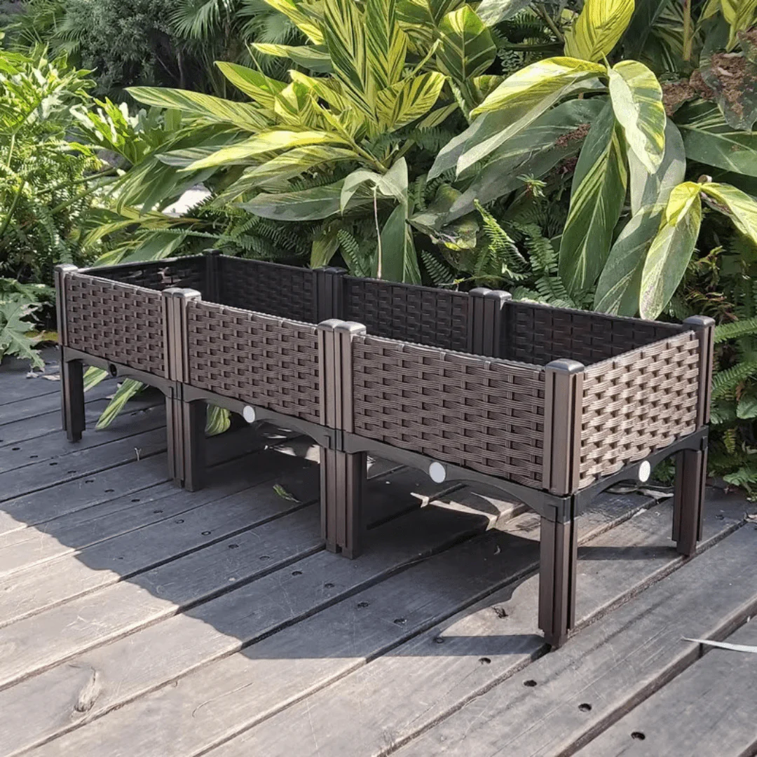 Plastic Balcony Vegetable Planting Garden Bed with Legs & Drainage Holes - Image 3