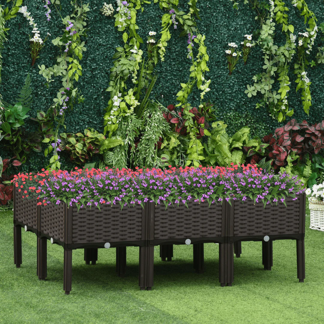 Plastic Balcony Vegetable Planting Garden Bed with Legs & Drainage Holes - Image 4