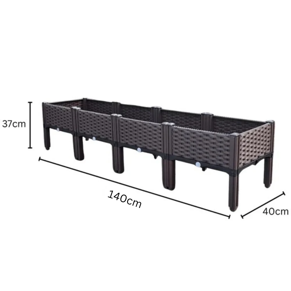 Plastic Balcony Vegetable Planting Garden Bed with Legs & Drainage Holes - Image 8