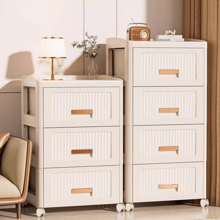 Plastic Multi-Layer Drawer Storage Cabinet with Wheels (52cm) - Image 3