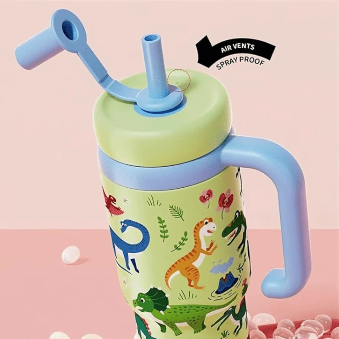 Playful Spray Water Bottle with Dual Lids - Image 6