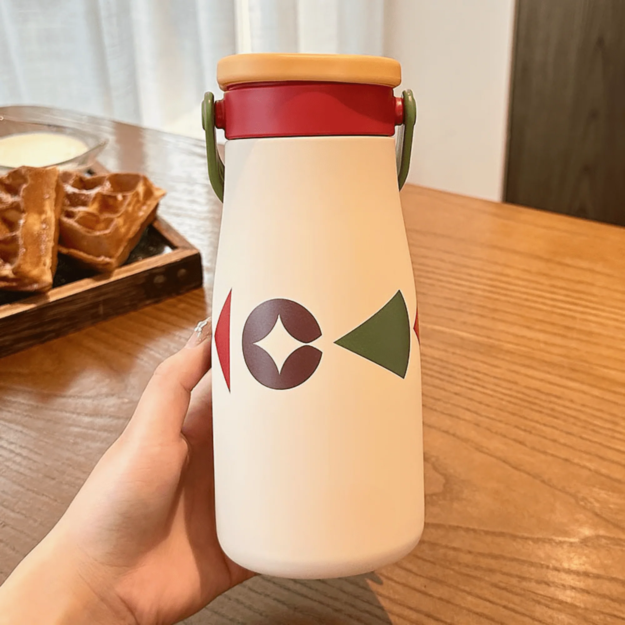 Portable Leakproof Stainless Steel Thermos Cup with Handle(600ml) - Image 3