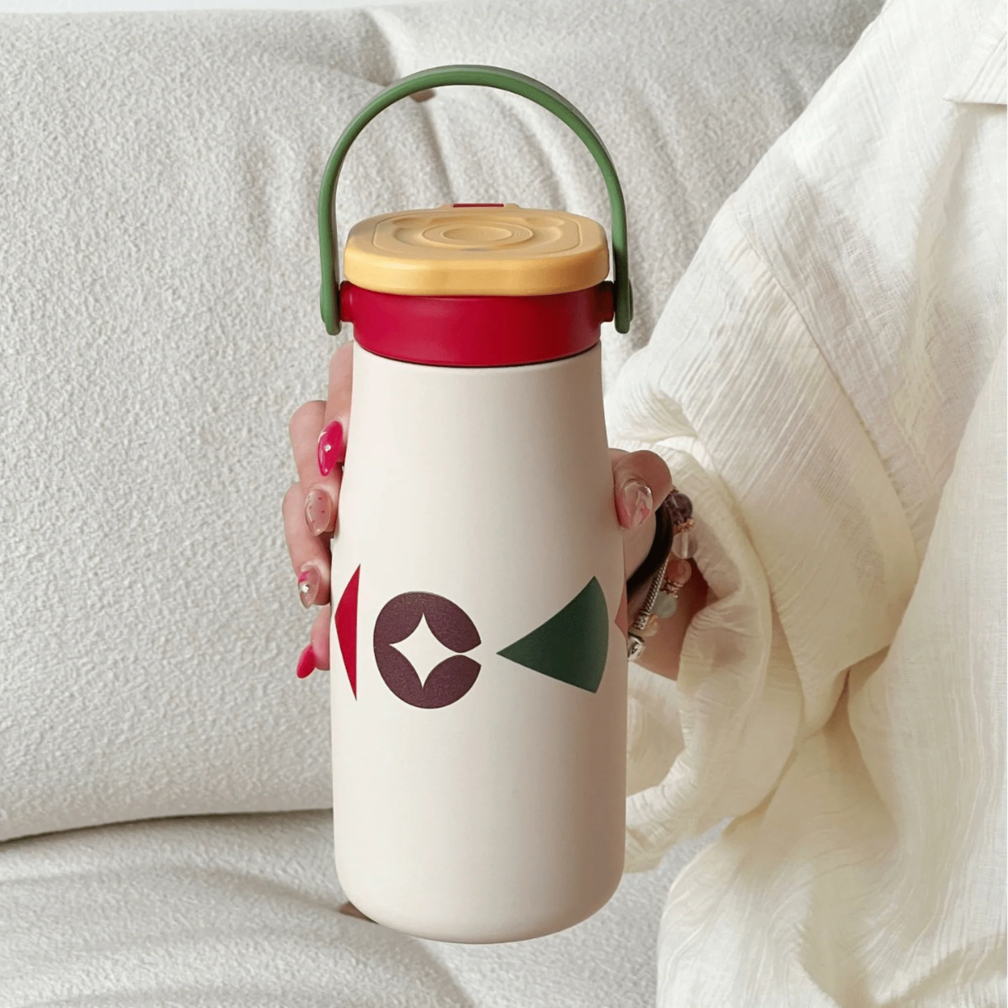 Portable Leakproof Stainless Steel Thermos Cup with Handle(600ml) - Image 7