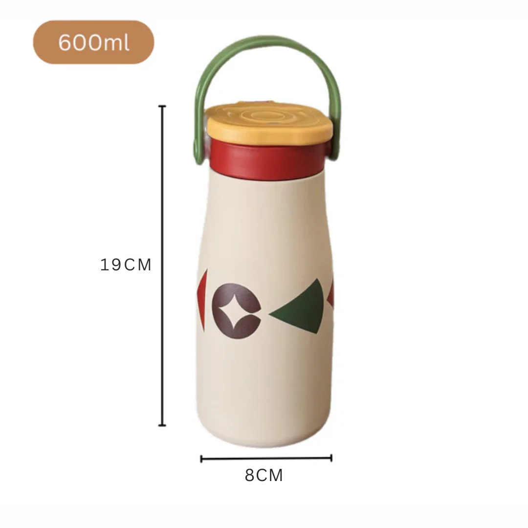 Portable Leakproof Stainless Steel Thermos Cup with Handle(600ml) - Image 8