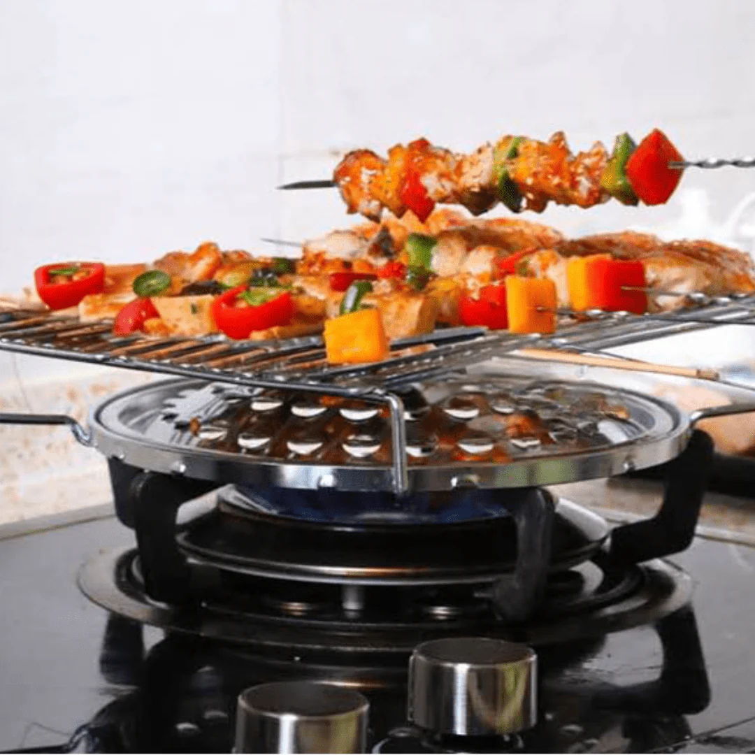 Portable Stainless Steel BBQ Grill Set - Image 3
