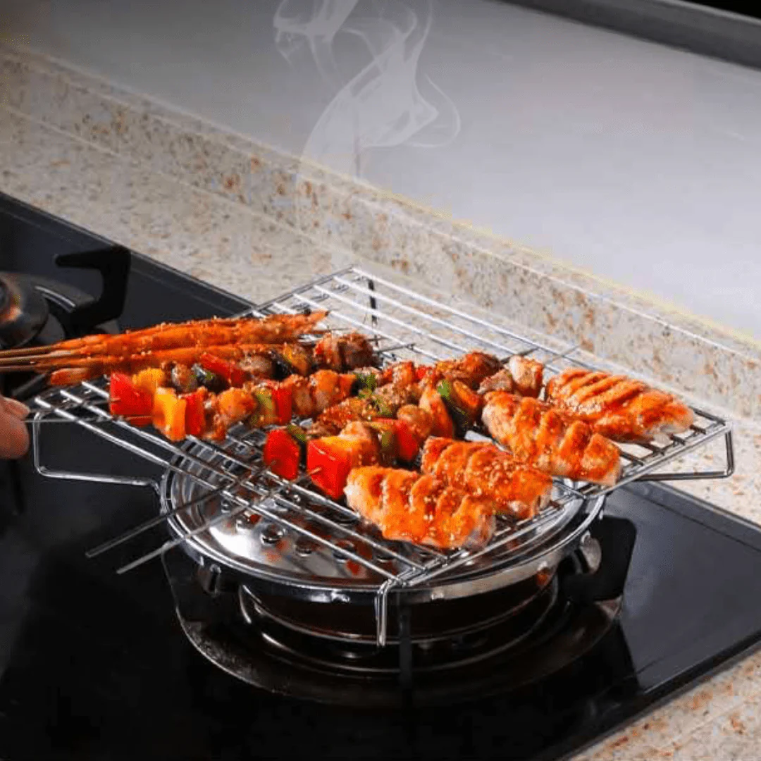 Portable Stainless Steel BBQ Grill Set - Image 4