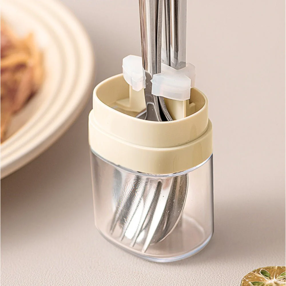 Portable Stainless Steel Spoon Chopsticks Fork Cutlery Set with Case - Image 3
