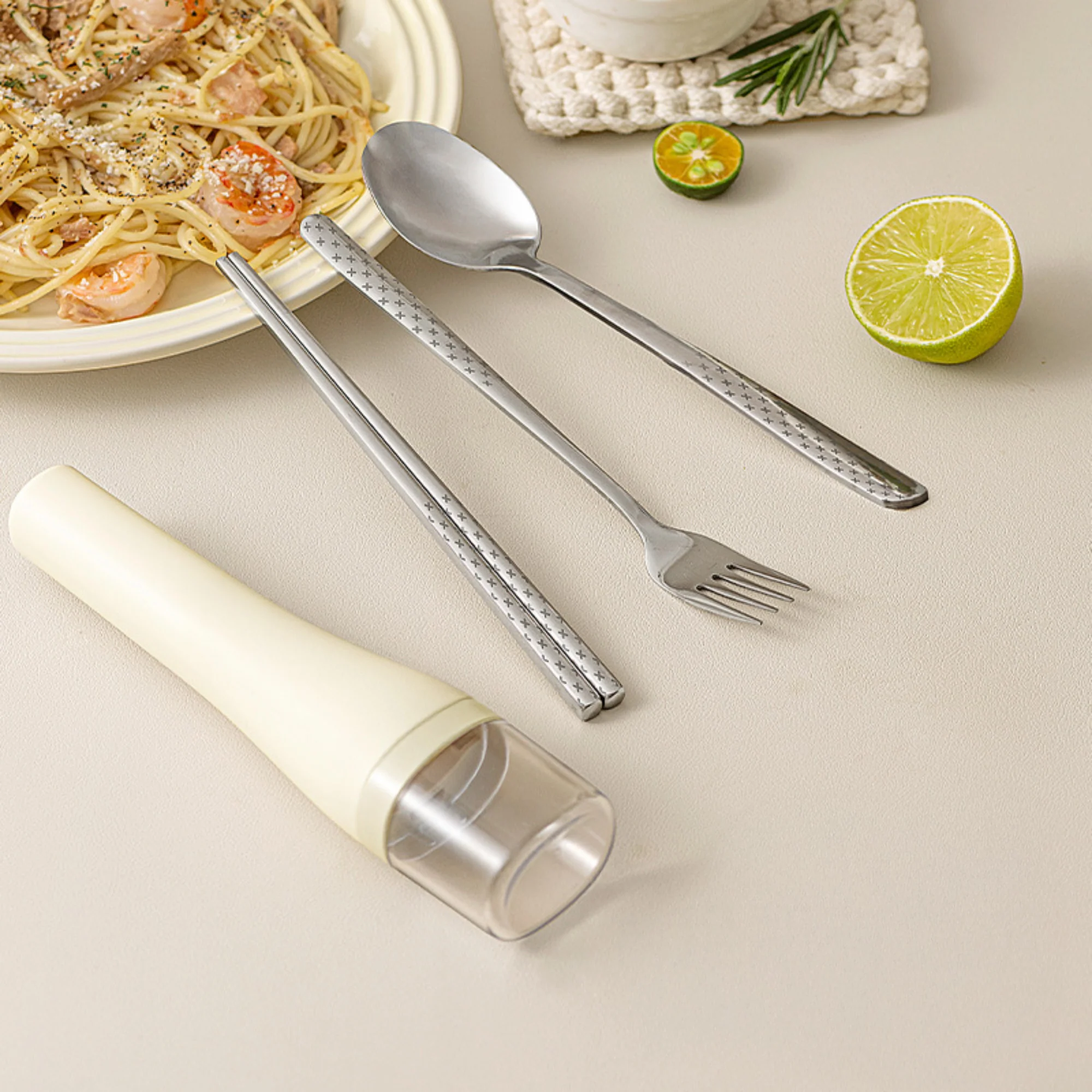 Portable Stainless Steel Spoon Chopsticks Fork Cutlery Set with Case - Image 5