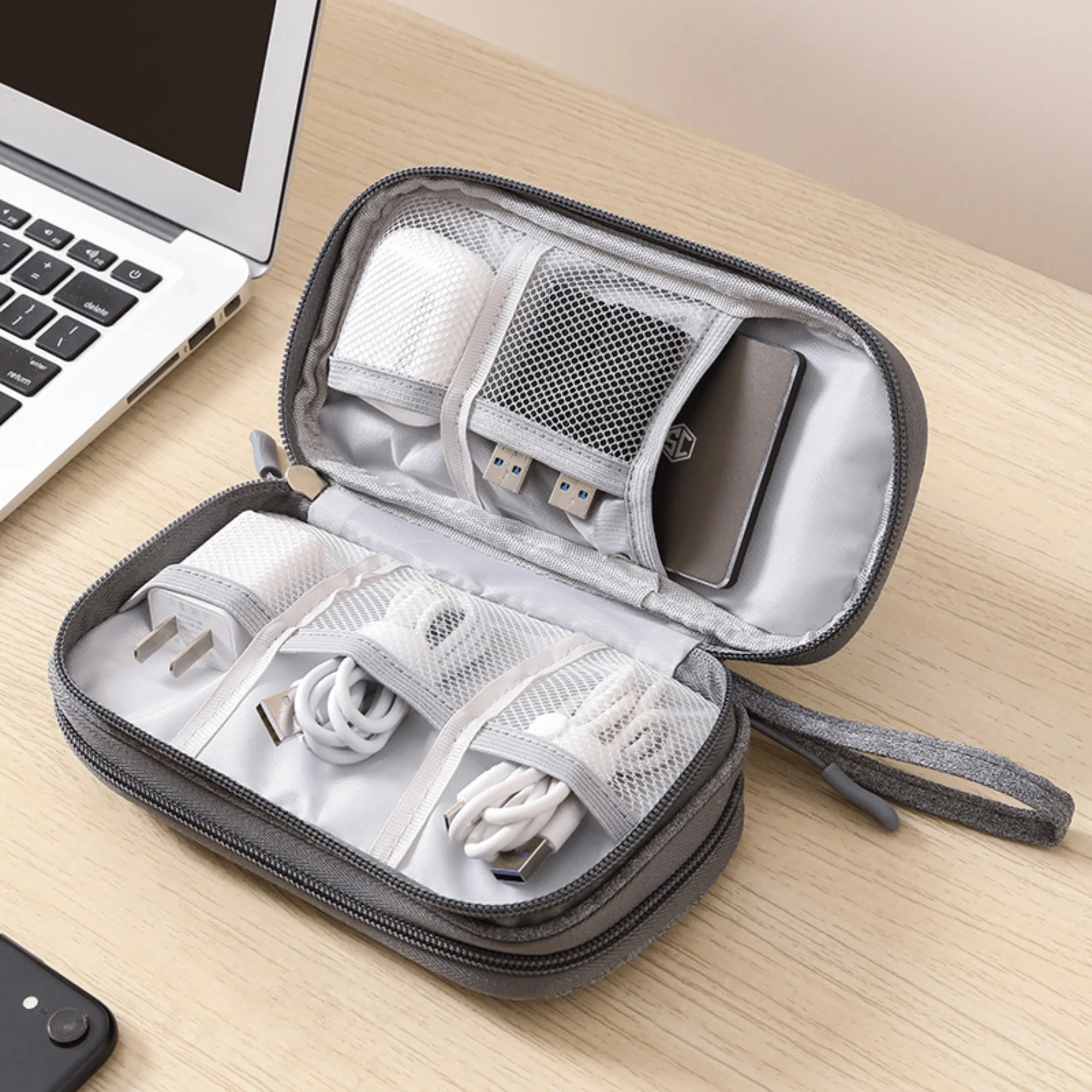 Portable  Storage Bag with Multiple Compartments and Zipper Closure - Image 4
