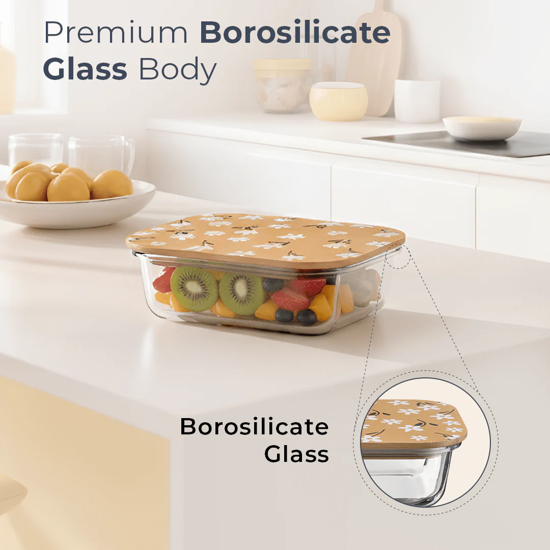 Premium Airtight Borosilicate Glass Food Container with Bamboo Lid - Image 4