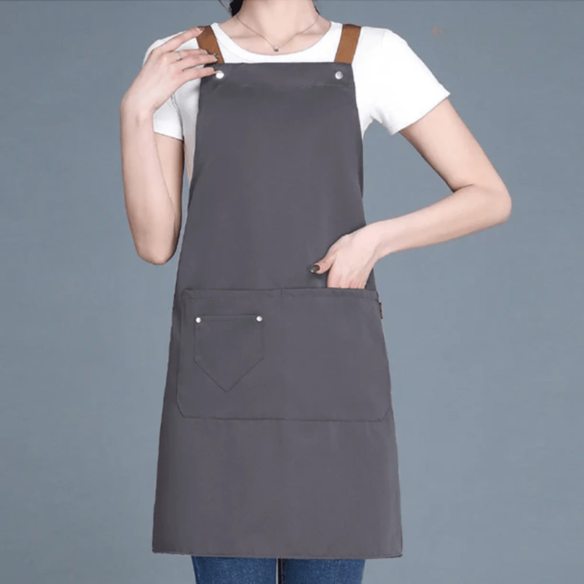 Premium Canvas Cross-Back Apron with Pockets - Image 6