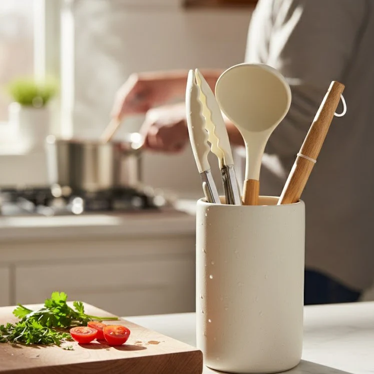 Premium Heat-Resistant Silicone Ladle & Tongs Set - Image 4