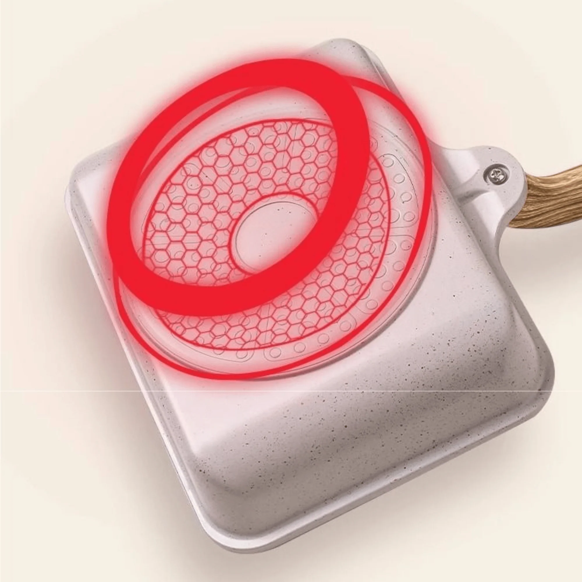 Premium Maifan Stone Non-Stick Breakfast Square Frying Pan With Spatula - Image 5