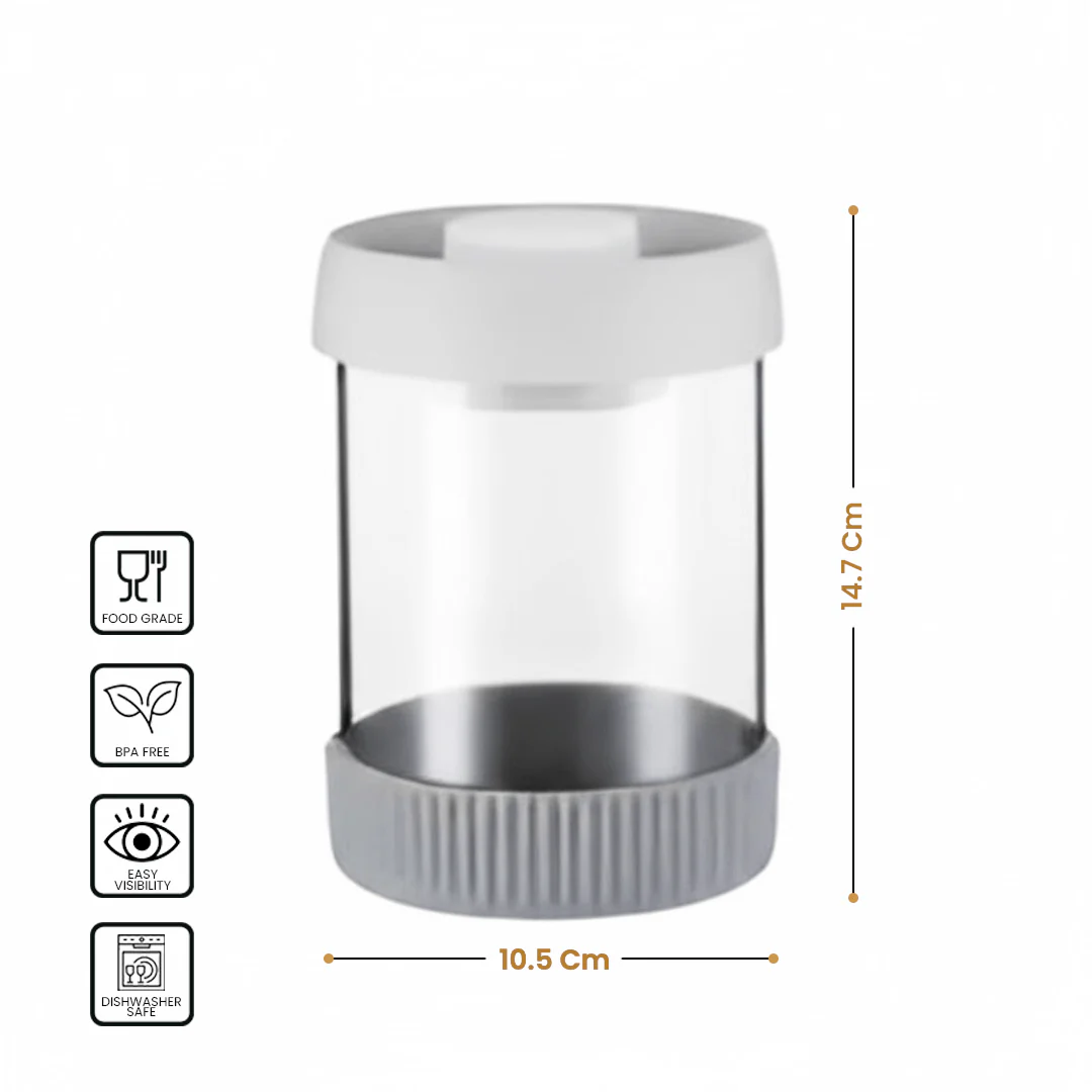 Premium Microwave Safe Borosilicate Glass Canister with Vacuum Lid - Image 11