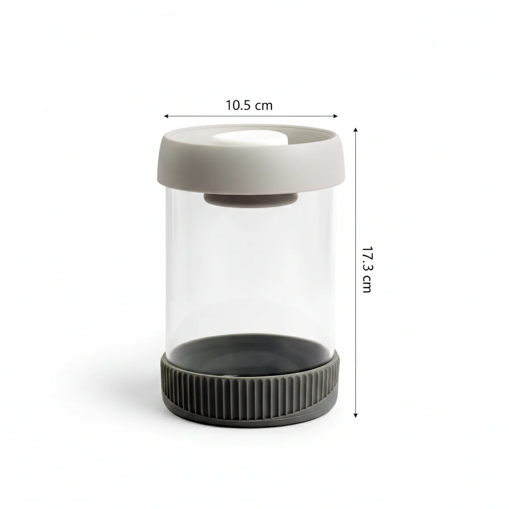 Premium Microwave Safe Borosilicate Glass Canister with Vacuum Lid(1000ml) - Image 8