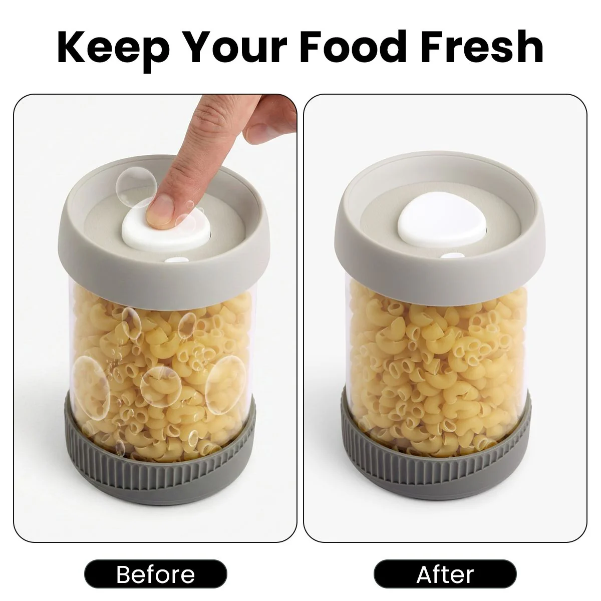 Premium Microwave Safe Borosilicate Glass Canister with Vacuum Lid(840ml) - Image 3
