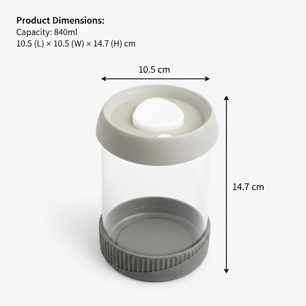 Premium Microwave Safe Borosilicate Glass Canister with Vacuum Lid(840ml) - Image 8