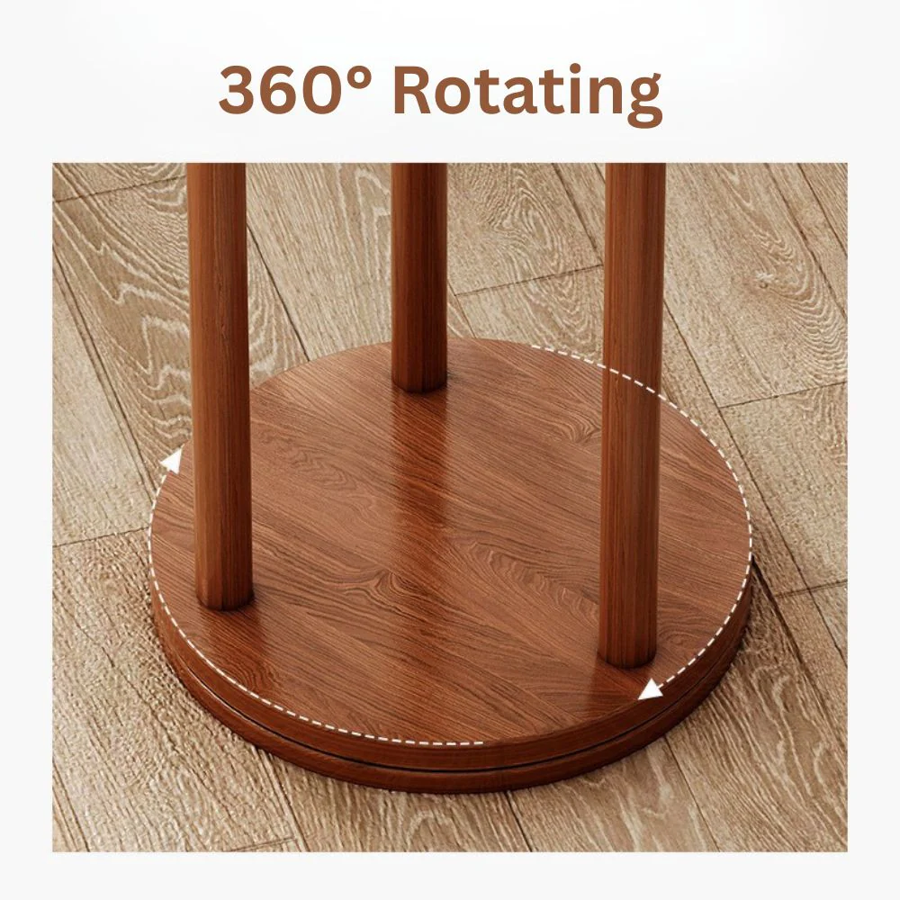 Premium Solid Wood 360° Rotatable Coat Stand for Home and Bedroom - Image 2