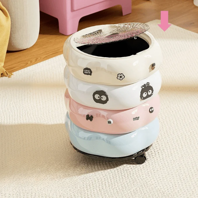 Premium Trash Can with Lid and Wheel (35cm) - Image 2