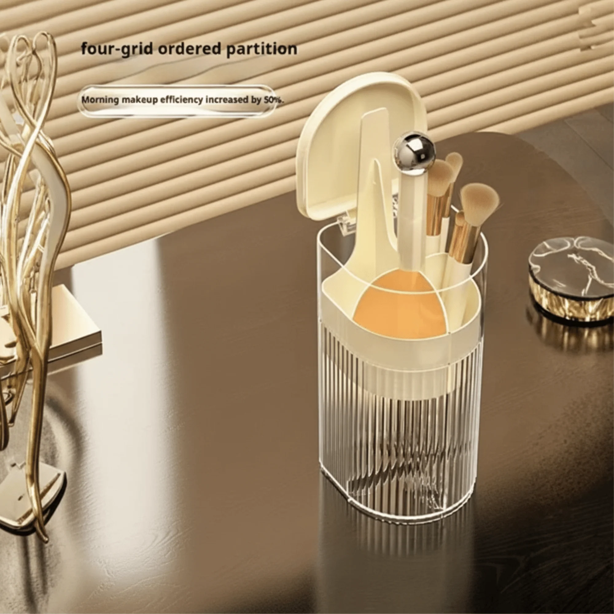 Cosmetic Brush Storage Cylinder with Automatic Lifting Mechanism - Image 5
