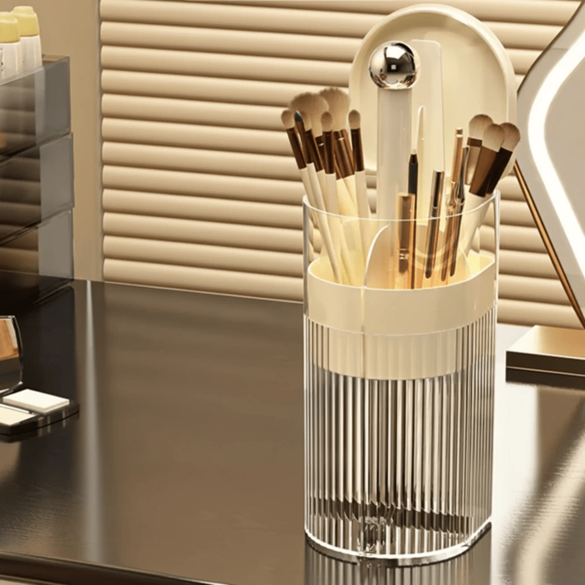 Cosmetic Brush Storage Cylinder with Automatic Lifting Mechanism - Image 6