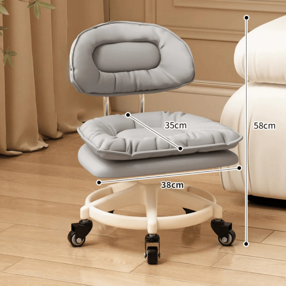 PU Leather Multi-Purpose Soft Padded Stool with 360 Rotation - Image 8