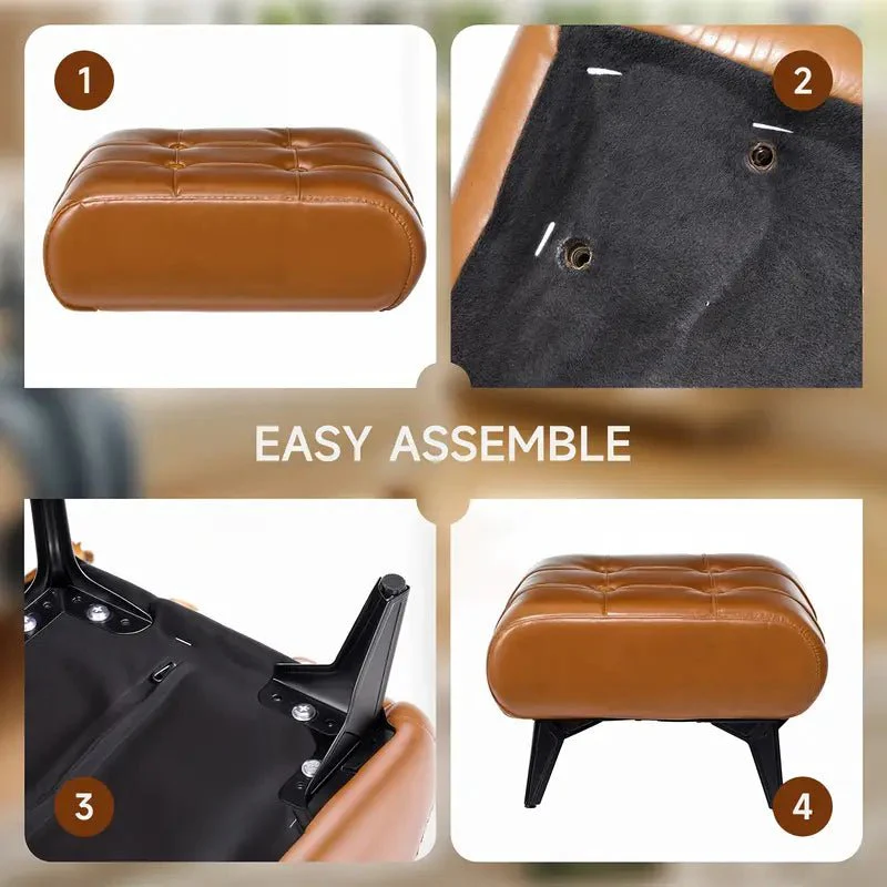 PU Leather Solid Wood Entryway Shoe Bench - Image 5