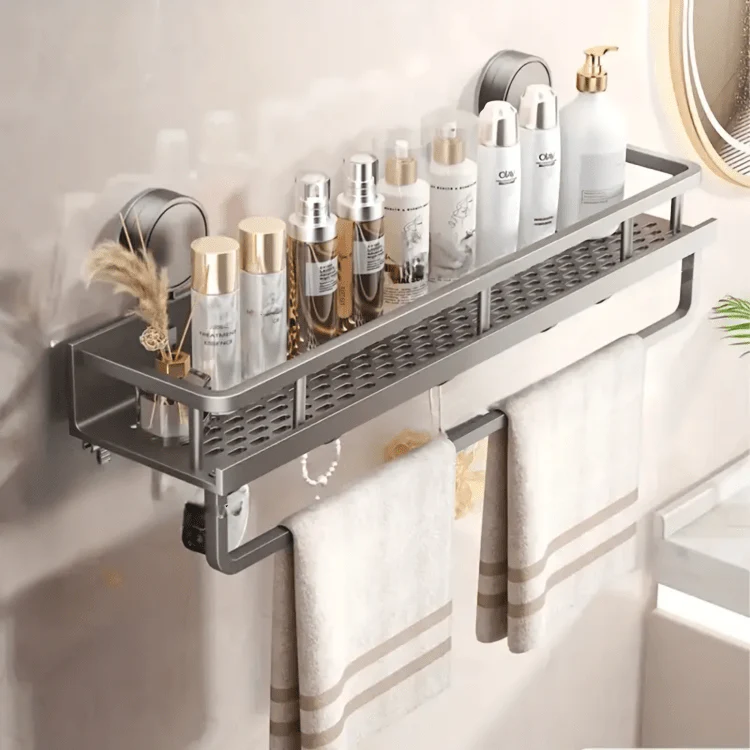 Punch-Free Bathroom Storage Rack (59cm) - Image 2