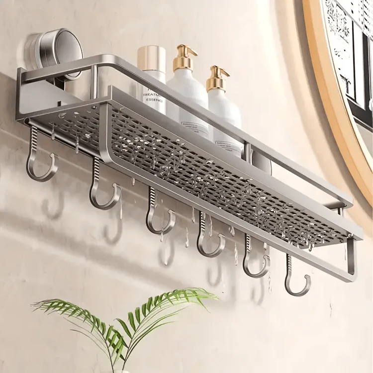 Punch-Free Bathroom Storage Rack (59cm) - Image 3