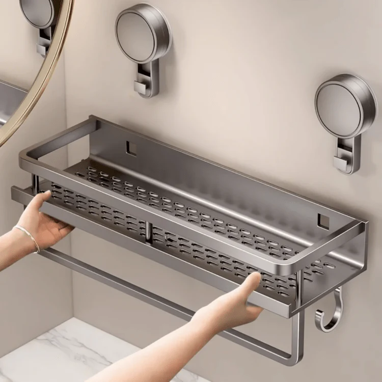 Punch-Free Bathroom Storage Rack (59cm) - Image 4