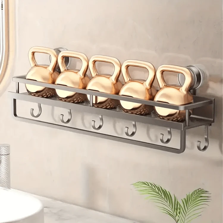 Punch-Free Bathroom Storage Rack (59cm) - Image 5