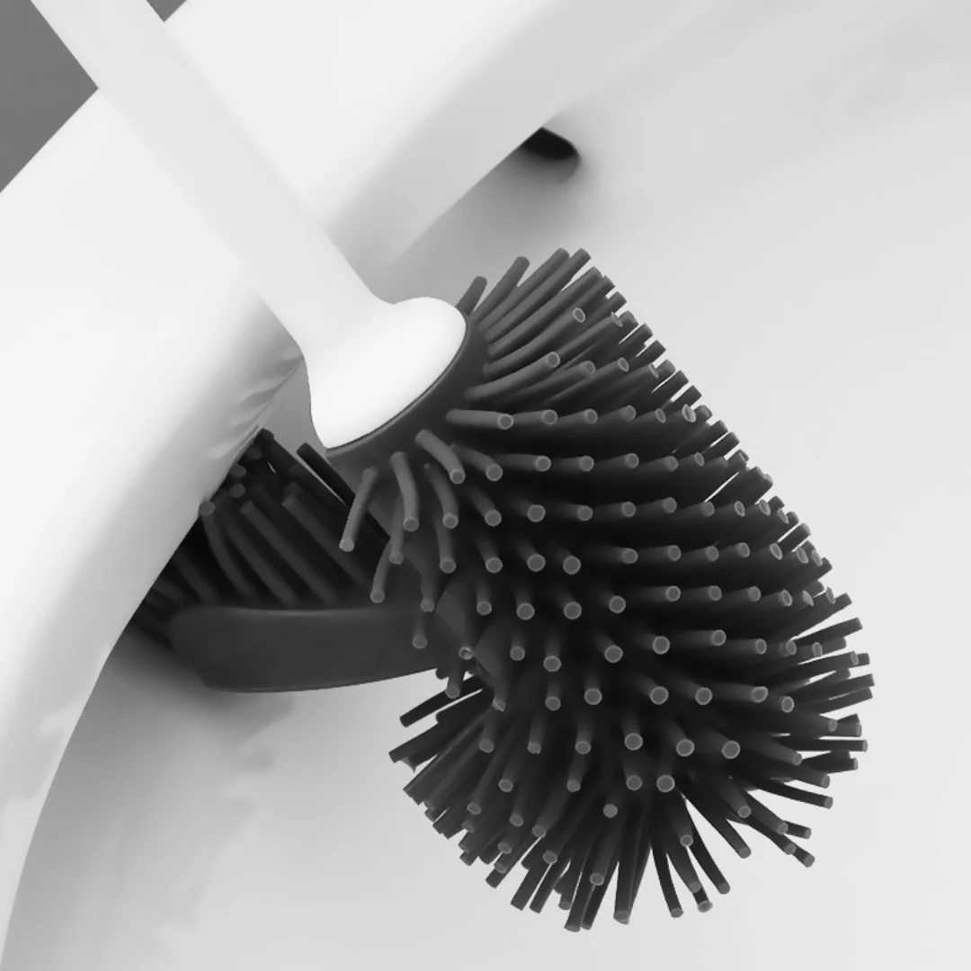 Punch-Free Wall-Mounted Toilet Brush and Storage Set - Image 3