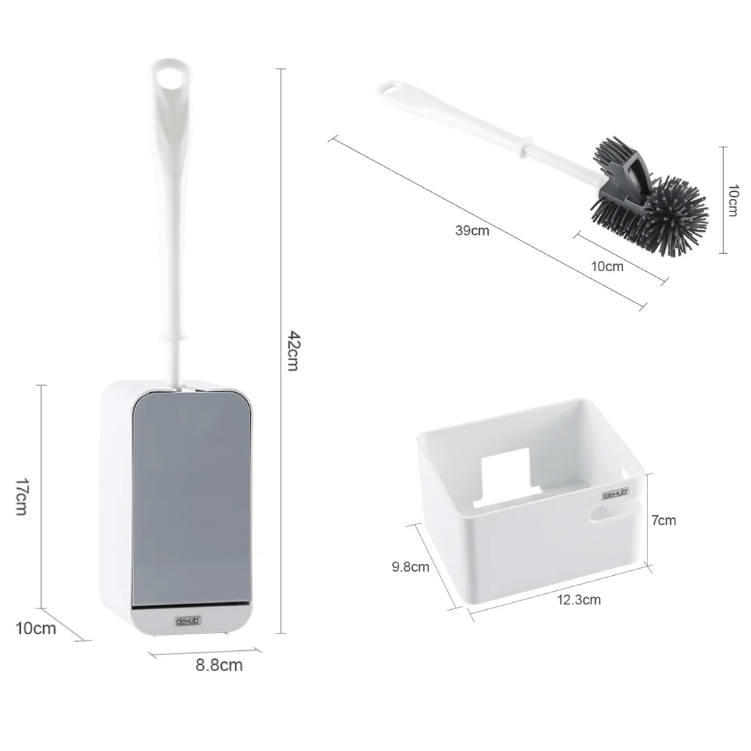 Punch-Free Wall-Mounted Toilet Brush and Storage Set - Image 6