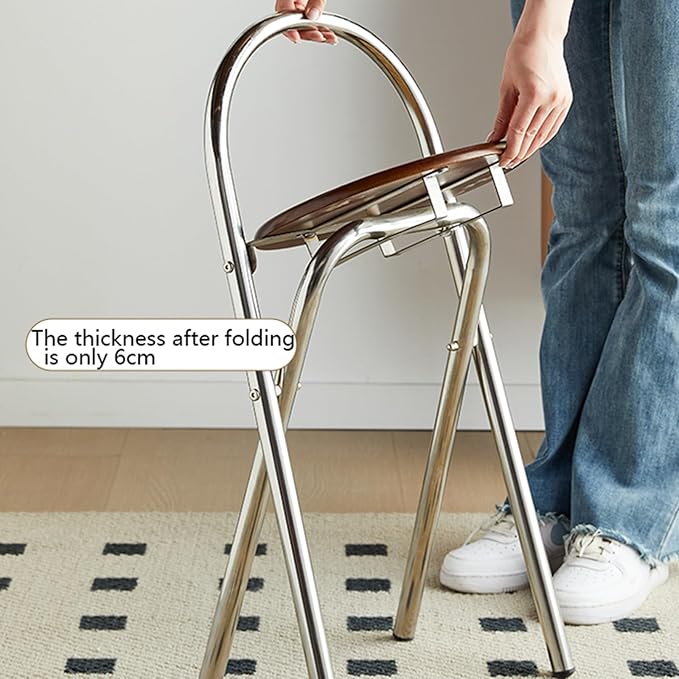 Rattan Stainless steel Folding Chair with Backrest (68cm) - Image 6