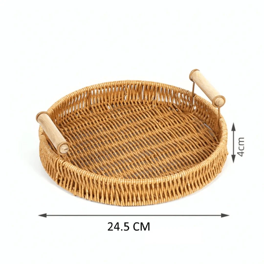 Multi-Purpose Rattan Basket Serving Tray - Image 6
