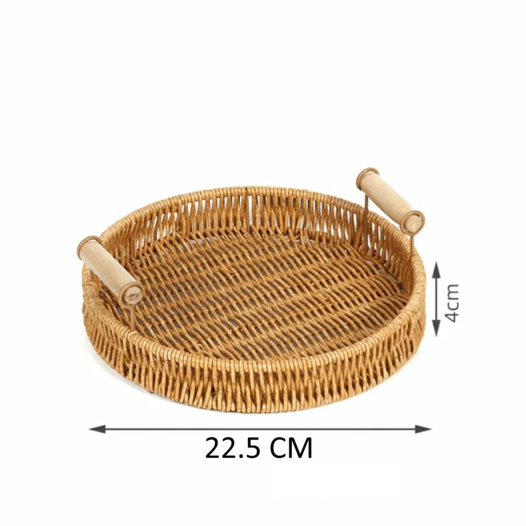 Multi-Purpose Rattan Basket Serving Tray - Image 7