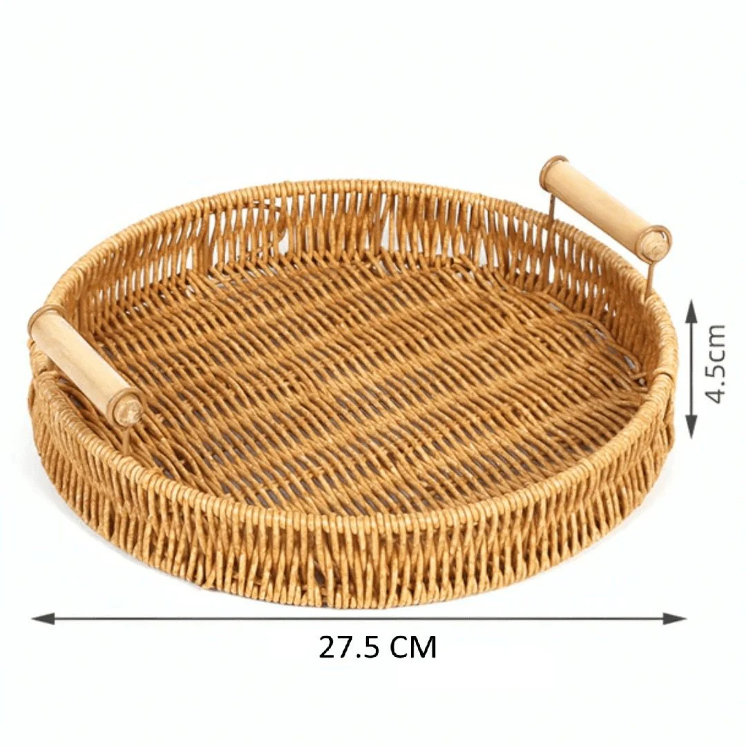 Multi-Purpose Rattan Basket Serving Tray - Image 8