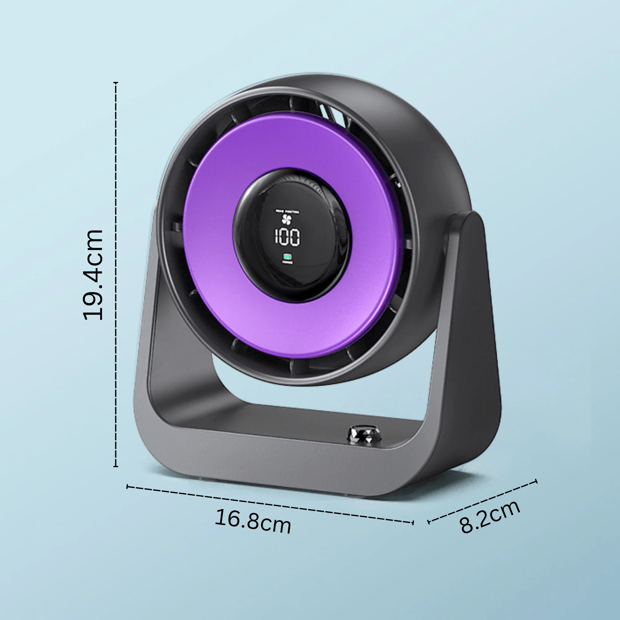 Rechargeable Desktop Fan with Digital Display, 5V - Image 10