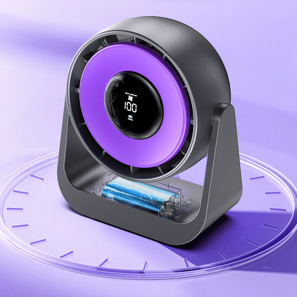 Rechargeable Desktop Fan with Digital Display, 5V - Image 5