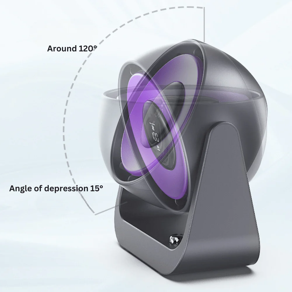 Rechargeable Desktop Fan with Digital Display, 5V - Image 6