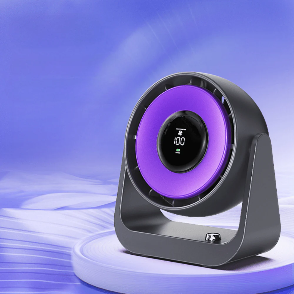 Rechargeable Desktop Fan with Digital Display, 5V - Image 8
