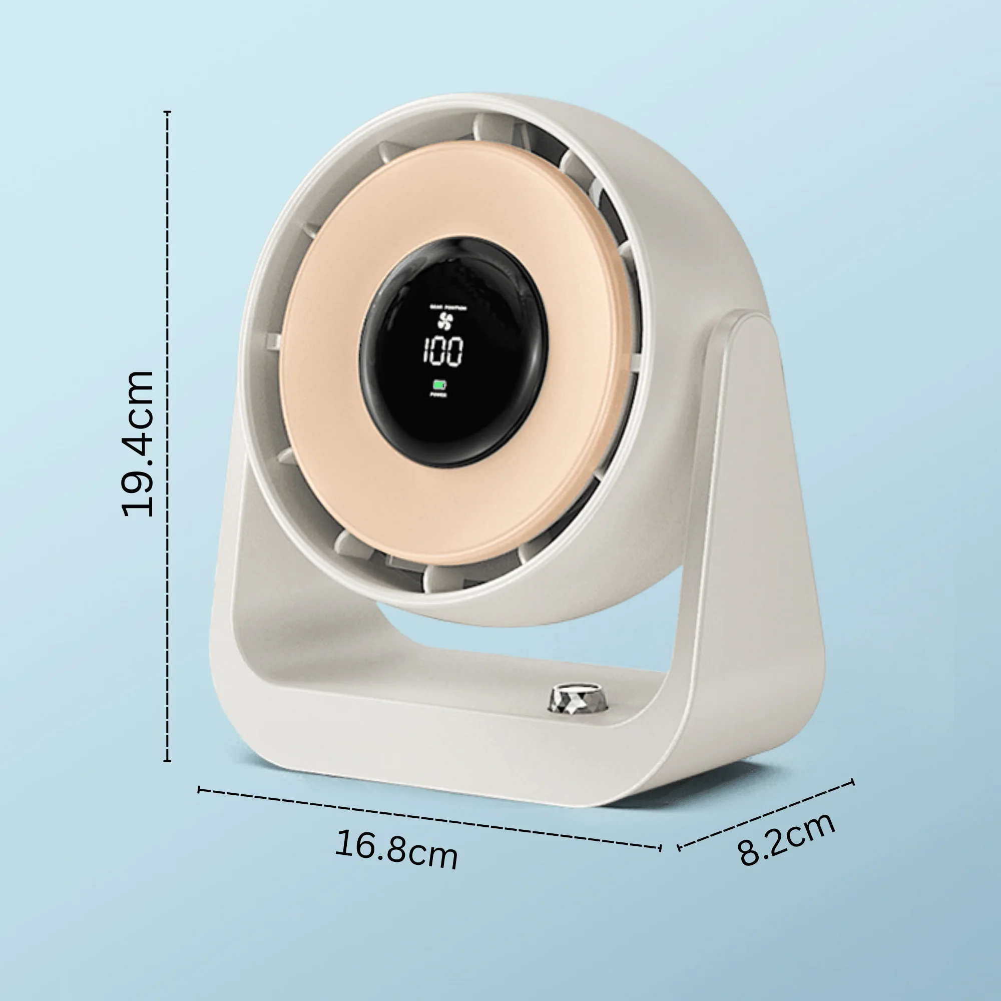 Rechargeable Desktop Fan with Digital Display, 5V - Image 9