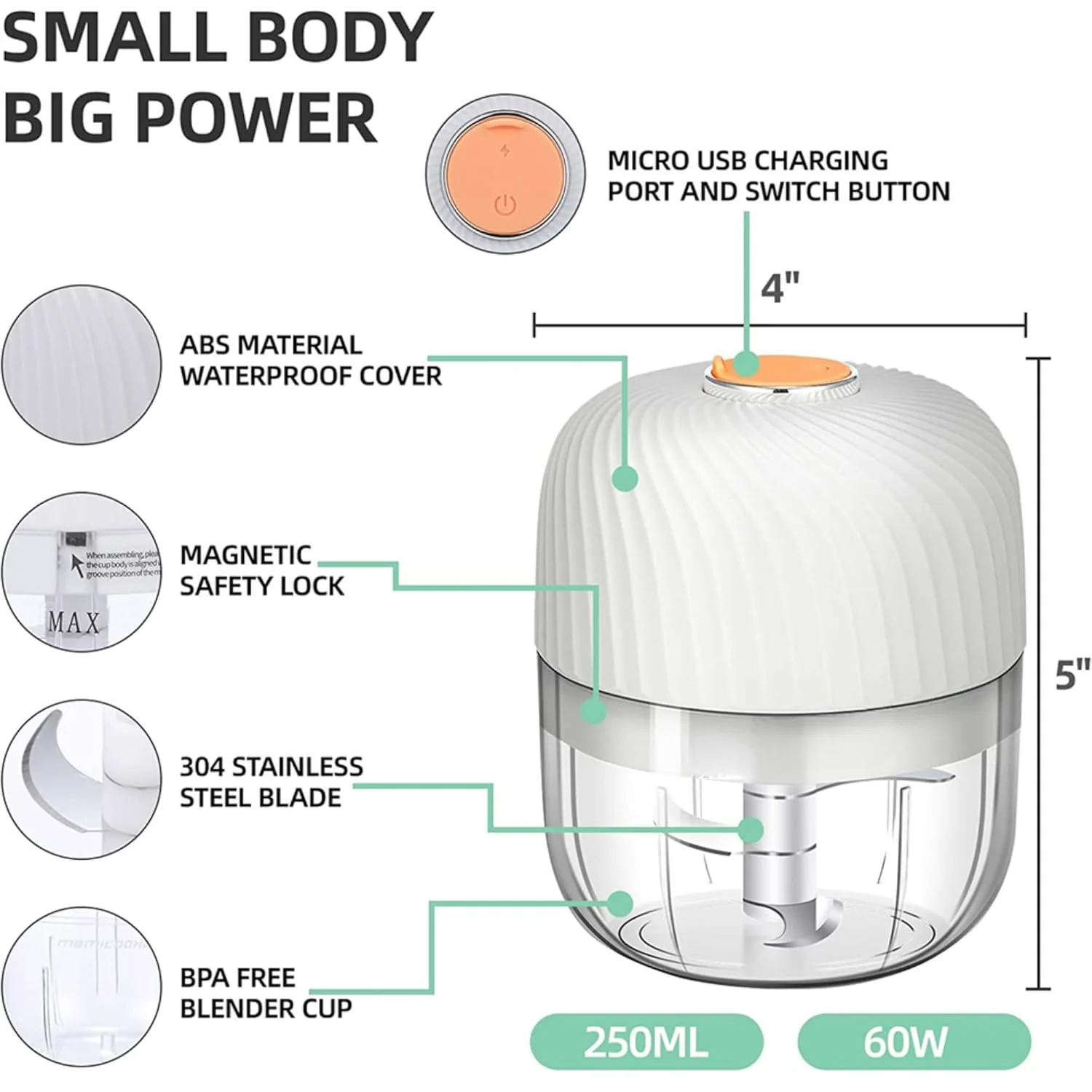 Rechargeable Portable Vegetable Grinder - Image 11